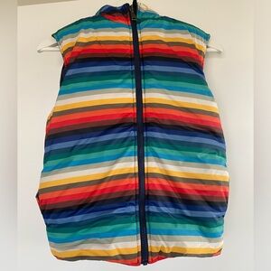Paul Smith Junior Striped Reversible Puffer Vest, multicolor/night